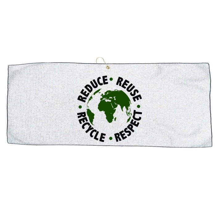 Recycle Reduce Reuse Respect Earth Day Large Microfiber Waffle Golf Towel