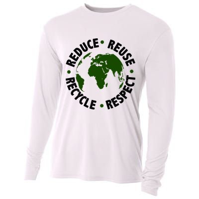 Recycle Reduce Reuse Respect Earth Day Cooling Performance Long Sleeve Crew