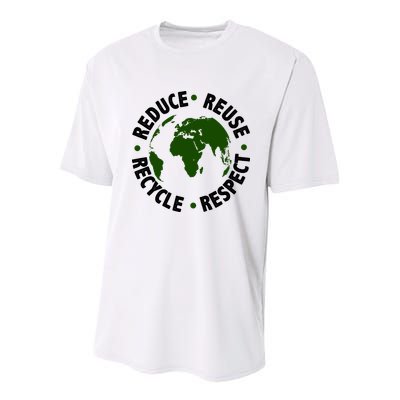 Recycle Reduce Reuse Respect Earth Day Youth Performance Sprint T-Shirt