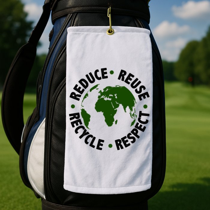 Recycle Reduce Reuse Respect Earth Day Golf Towel