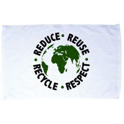 Recycle Reduce Reuse Respect Earth Day Microfiber Hand Towel