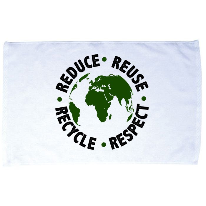 Recycle Reduce Reuse Respect Earth Day Microfiber Hand Towel