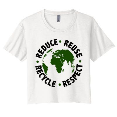 Recycle Reduce Reuse Respect Earth Day Crop Top