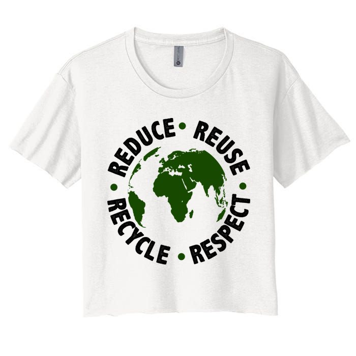 Recycle Reduce Reuse Respect Earth Day Crop Top