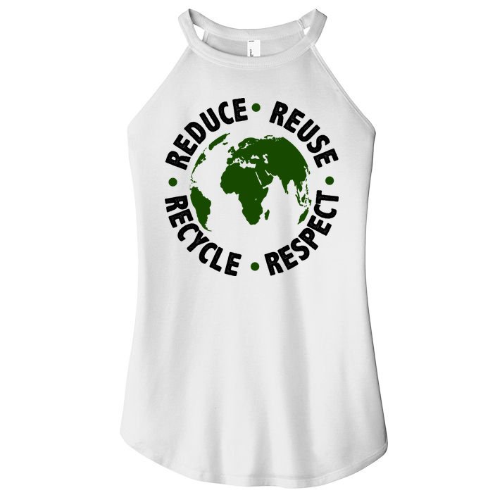 Recycle Reduce Reuse Respect Earth Day Women's Perfect Tri Rocker Tank