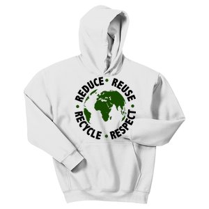 Recycle Reduce Reuse Respect Earth Day Kids Hoodie