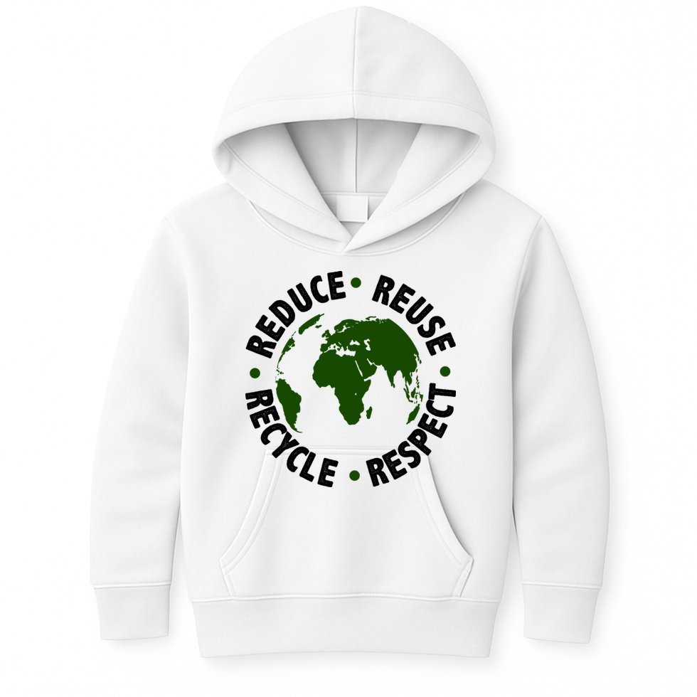 Recycle Reduce Reuse Respect Earth Day Kids Hoodie