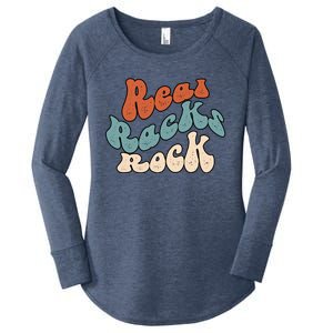 Real Racks Rock Gift Women's Perfect Tri Tunic Long Sleeve Shirt