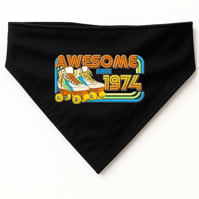 Retro Roller Skates Awesome Since 1974 50th Birthday USA-Made Doggie Bandana