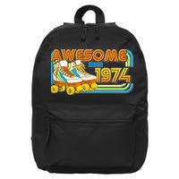 Retro Roller Skates Awesome Since 1974 50th Birthday 16 in Basic Backpack