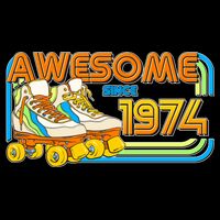 Retro Roller Skates Awesome Since 1974 50th Birthday 16 in Basic Backpack