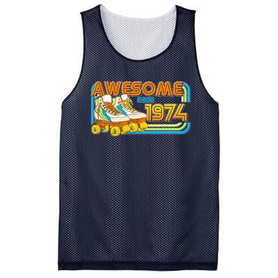 Retro Roller Skates Awesome Since 1974 50th Birthday Mesh Reversible Basketball Jersey Tank