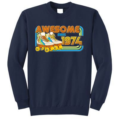 Retro Roller Skates Awesome Since 1974 50th Birthday Tall Sweatshirt