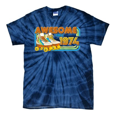 Retro Roller Skates Awesome Since 1974 50th Birthday Tie-Dye T-Shirt