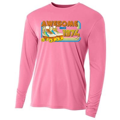 Retro Roller Skates Awesome Since 1974 50th Birthday Cooling Performance Long Sleeve Crew