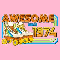 Retro Roller Skates Awesome Since 1974 50th Birthday Kids T-Shirt