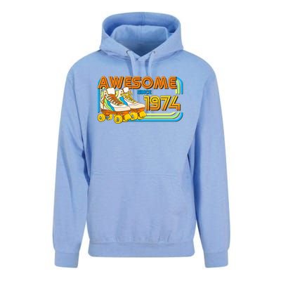 Retro Roller Skates Awesome Since 1974 50th Birthday Unisex Surf Hoodie