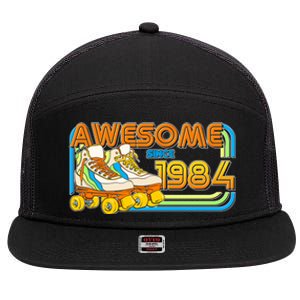 Retro Roller Skates Awesome Since 1984 40th Birthday 7 Panel Mesh Trucker Snapback Hat