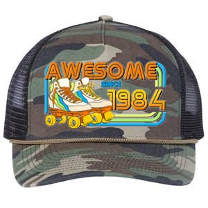 Retro Roller Skates Awesome Since 1984 40th Birthday Retro Rope Trucker Hat Cap