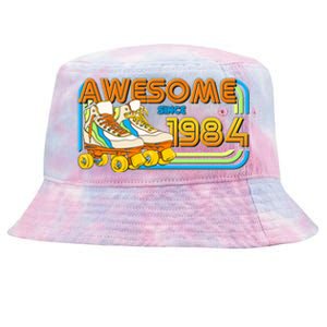 Retro Roller Skates Awesome Since 1984 40th Birthday Tie-Dyed Bucket Hat