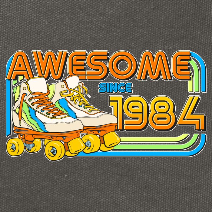 Retro Roller Skates Awesome Since 1984 40th Birthday Cotton Canvas Backpack