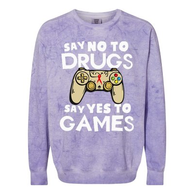 Red Ribbon Squad Week Say No To Say Yes To Video Games Colorblast Crewneck Sweatshirt