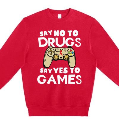 Red Ribbon Squad Week Say No To Say Yes To Video Games Premium Crewneck Sweatshirt