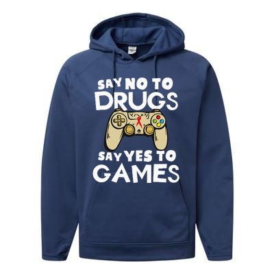 Red Ribbon Squad Week Say No To Say Yes To Video Games Performance Fleece Hoodie