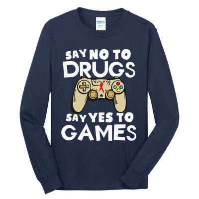 Red Ribbon Squad Week Say No To Say Yes To Video Games Tall Long Sleeve T-Shirt