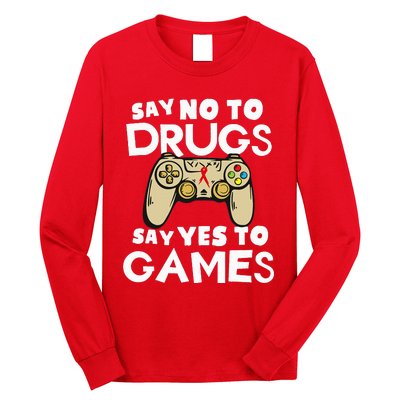 Red Ribbon Squad Week Say No To Say Yes To Video Games Long Sleeve Shirt