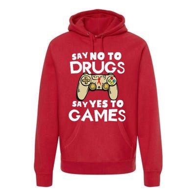 Red Ribbon Squad Week Say No To Say Yes To Video Games Premium Hoodie