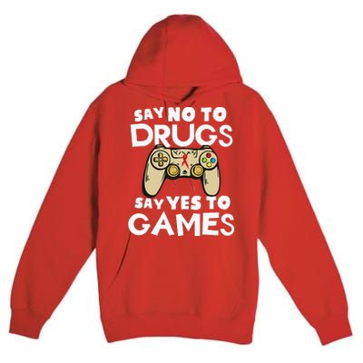 Red Ribbon Squad Week Say No To Say Yes To Video Games Premium Pullover Hoodie