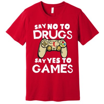 Red Ribbon Squad Week Say No To Say Yes To Video Games Premium T-Shirt