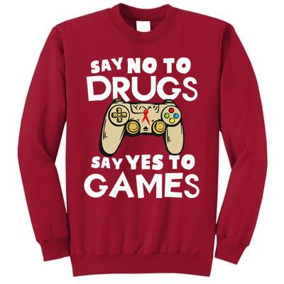 Red Ribbon Squad Week Say No To Say Yes To Video Games Tall Sweatshirt