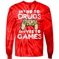 Red Ribbon Squad Week Say No To Say Yes To Video Games Tie-Dye Long Sleeve Shirt