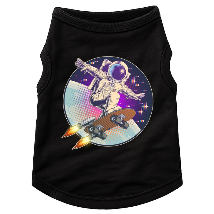 Retro Rocket Skateboarding Space Astronaut Doggie Tank