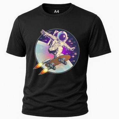 Retro Rocket Skateboarding Space Astronaut Performance Shirt
