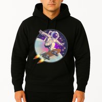 Retro Rocket Skateboarding Space Astronaut Hoodie