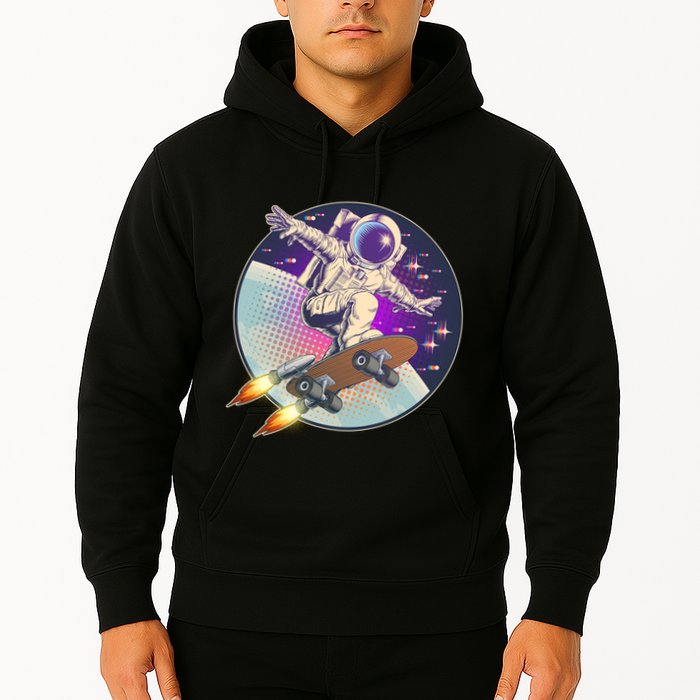 Retro Rocket Skateboarding Space Astronaut Hoodie