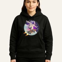 Retro Rocket Skateboarding Space Astronaut Hoodie