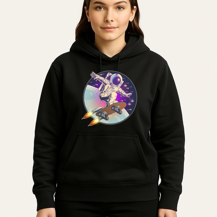 Retro Rocket Skateboarding Space Astronaut Hoodie