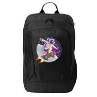 Retro Rocket Skateboarding Space Astronaut City Backpack