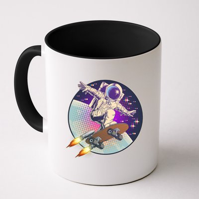 Retro Rocket Skateboarding Space Astronaut Mug