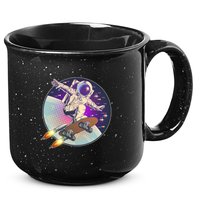 Retro Rocket Skateboarding Space Astronaut 15oz Campfire Ceramic Mug