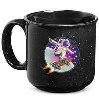 Retro Rocket Skateboarding Space Astronaut 15oz Campfire Ceramic Mug