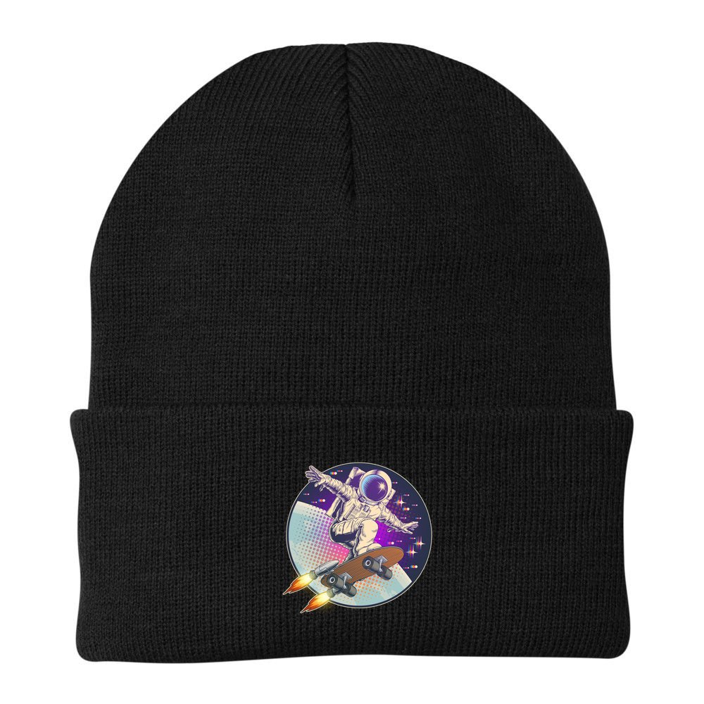 Retro Rocket Skateboarding Space Astronaut Beanie