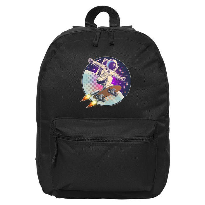Retro Rocket Skateboarding Space Astronaut 16 in Basic Backpack