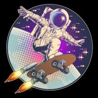 Retro Rocket Skateboarding Space Astronaut 16 in Basic Backpack