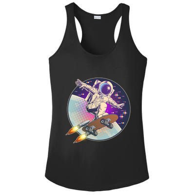 Retro Rocket Skateboarding Space Astronaut Ladies PosiCharge Competitor Racerback Tank