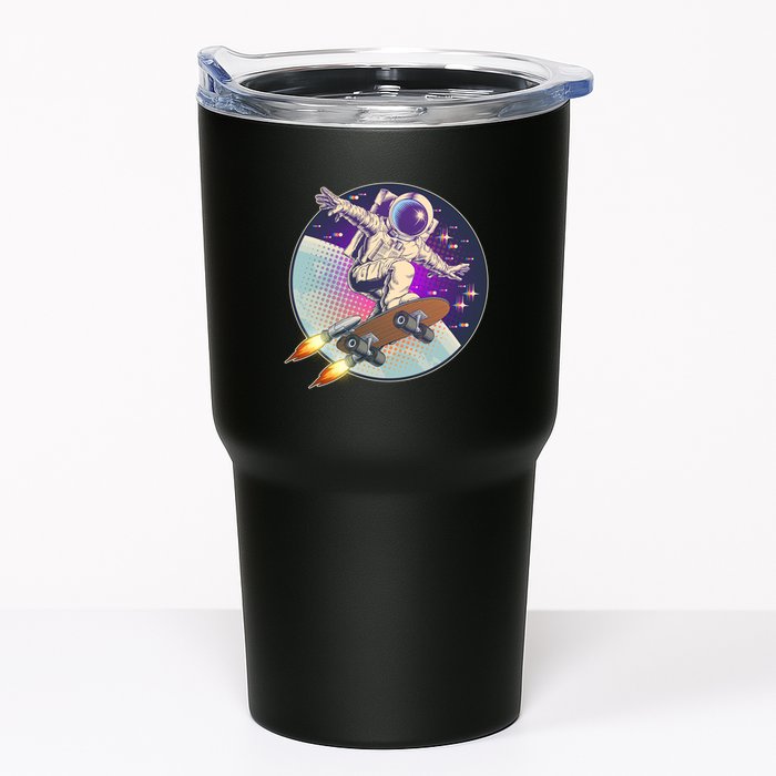 Retro Rocket Skateboarding Space Astronaut Tumbler